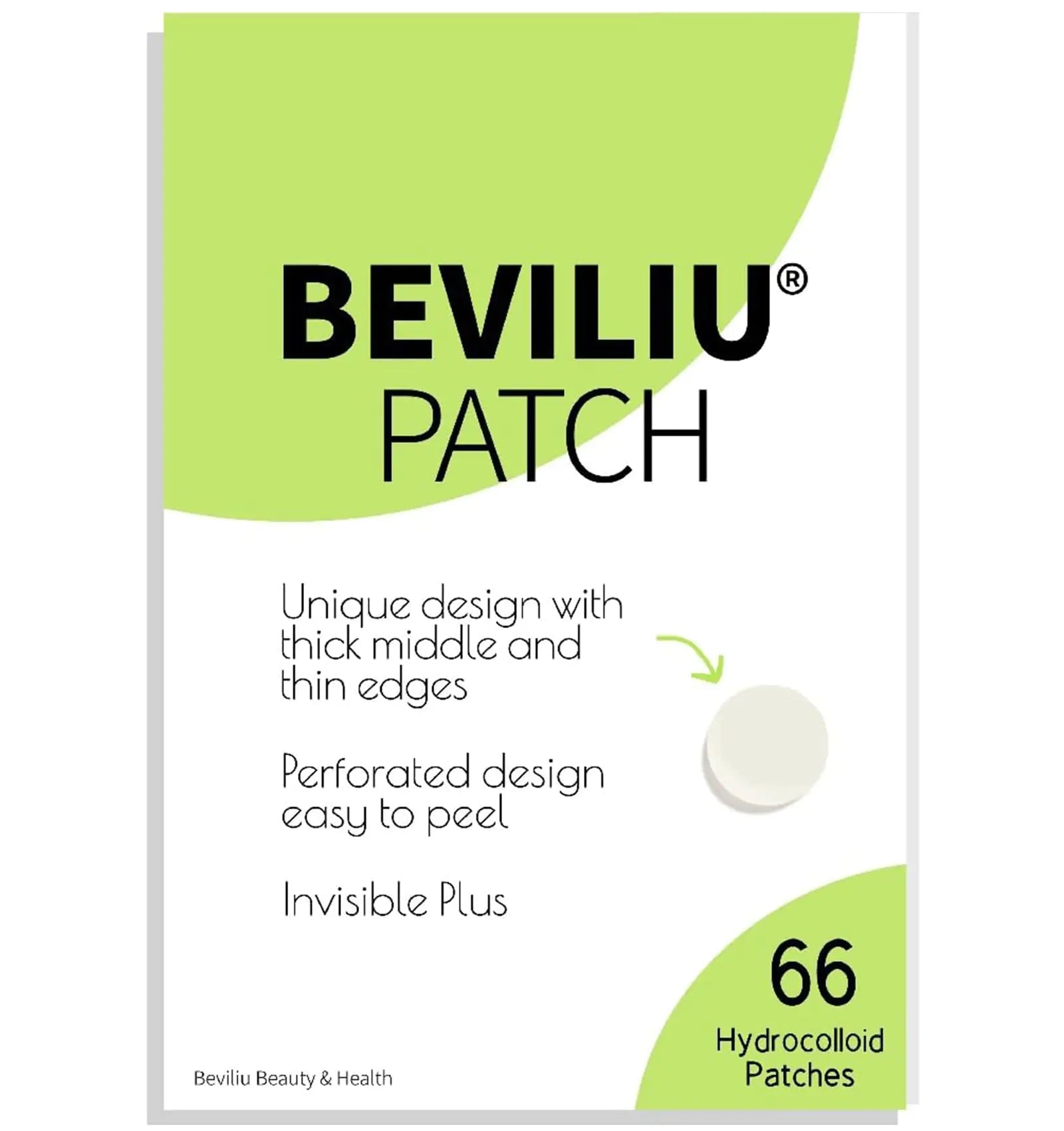 Beviliu Pimple Patches for Face 66 Counts 2 Sizes Thinner Edge Hydrocolloid Acne Patches for Face Invisible Zit Patches for Face Facial Skin Care Products Beauty