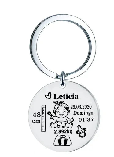 Newborn Baby Anniversary Keychain