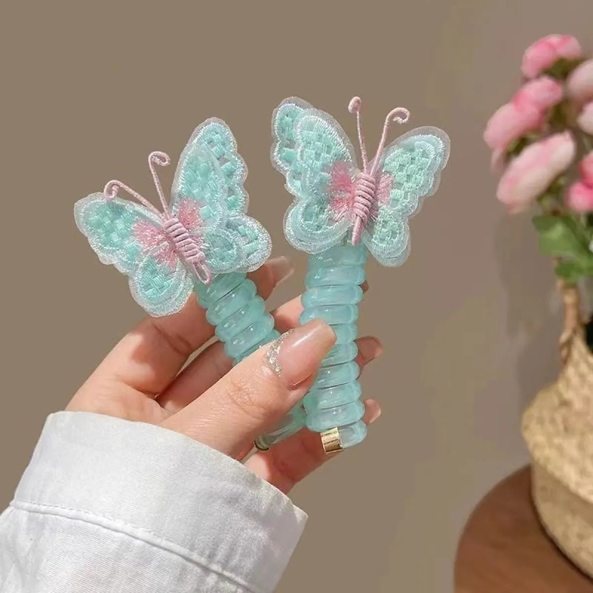 Kids' Embroidered Butterfly Hair Ring