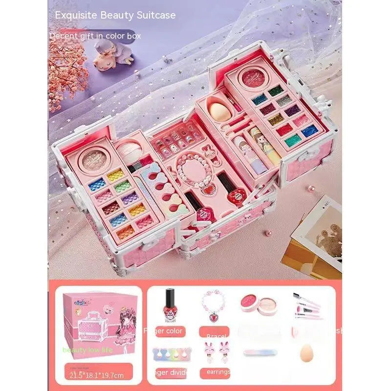 Children's Cosmetics Makeup Set Portable Box Simulation Nail Polish Play House Girl's Birthday Gift