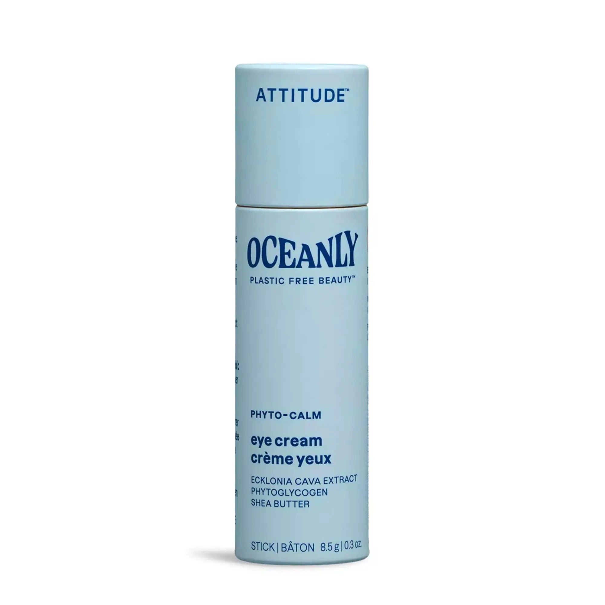 ATTITUDE Oceanly Eye Cream Stick EWG Verified Plastic-free Plant and Mineral-Based Ingredients Vegan and Cruelty-free Beauty Products PHYTO CALM Unscented 0.3 Ounce