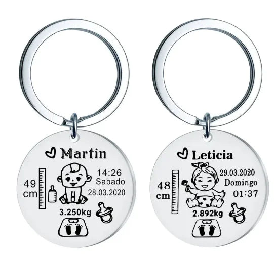 Newborn Baby Anniversary Keychain