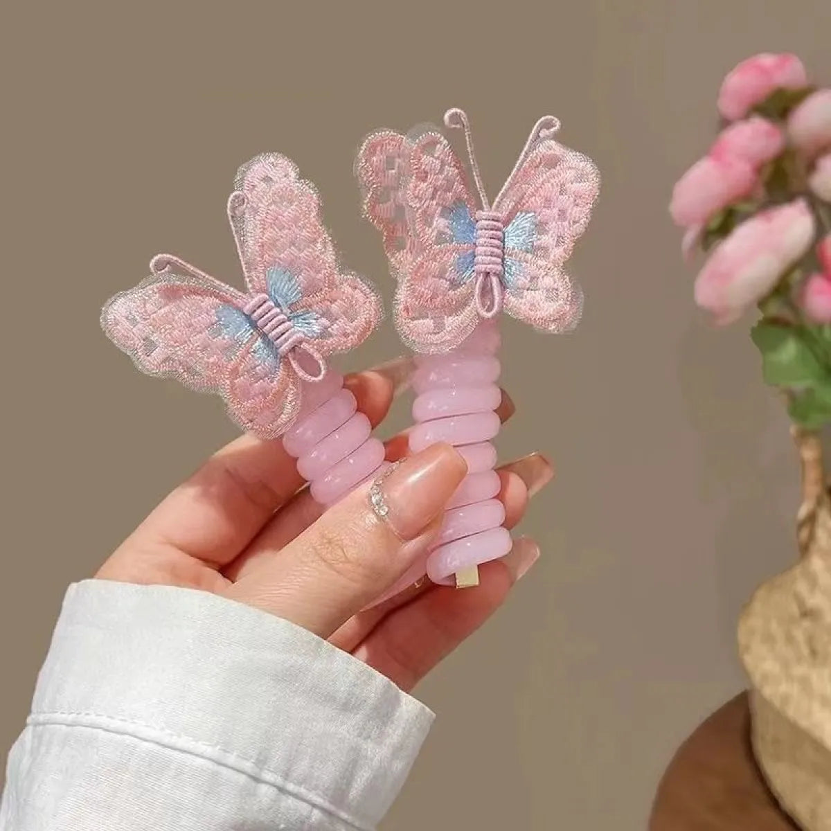 Kids' Embroidered Butterfly Hair Ring